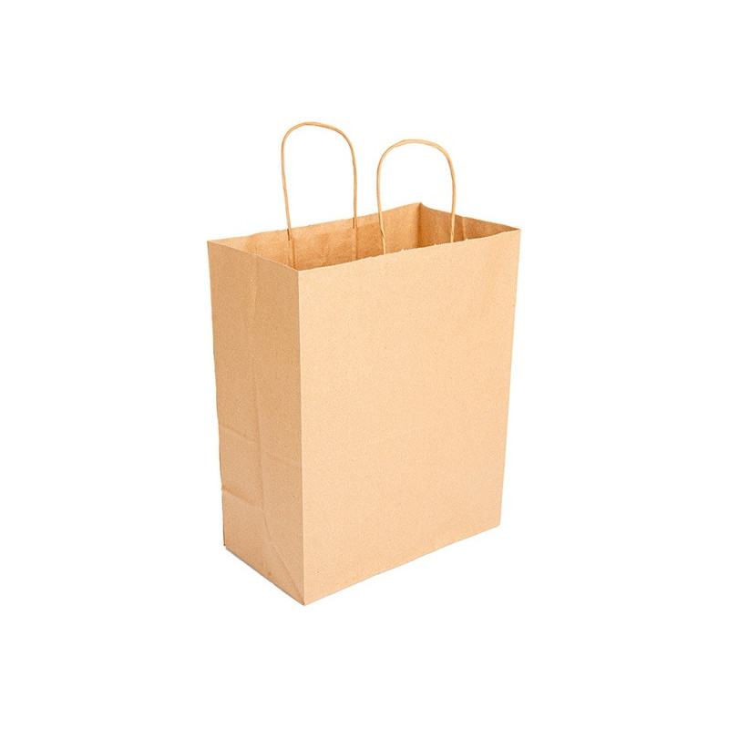 BOLSA Papel Asa 26 x 14 x 32 250u Kraft
