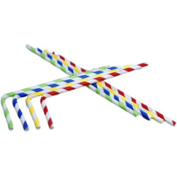 CAÑITA Flexible 22cm 0.6 100u x 8 Colores Rayas