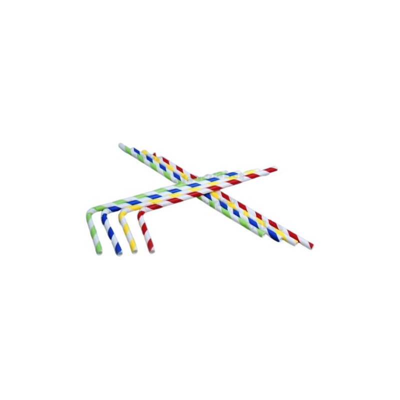 CAÑITA Flexible 22cm 0.6 100u x 8 Colores Rayas