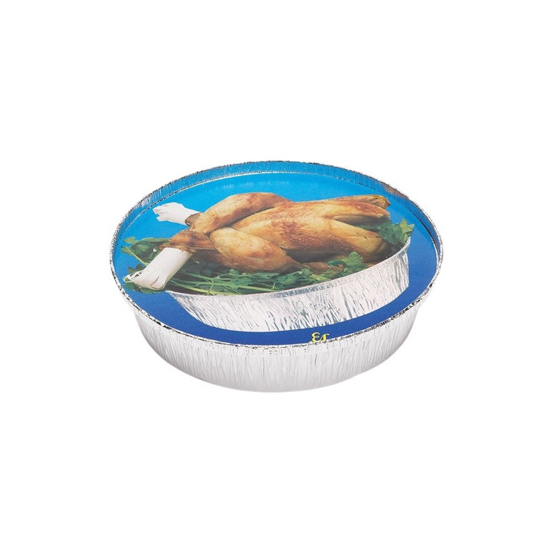 TAPA Envase Alum Pollo 125u x 4 1500cc Redondo