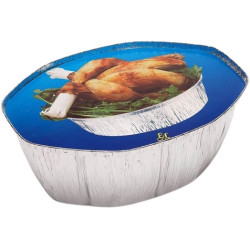 TAPA Envase Alum Pollo 2600cc 125 x 4 Ovalado