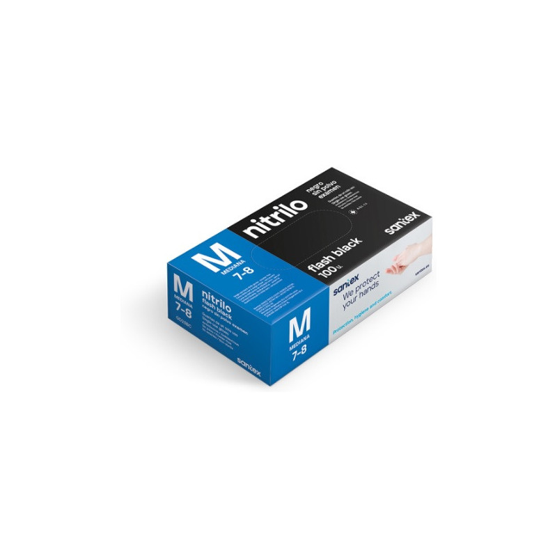 GUANTES Nitrilo Negro M 100u