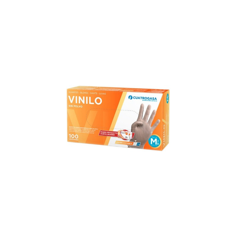 GUANTES Vinilo M 100u sin polvo
