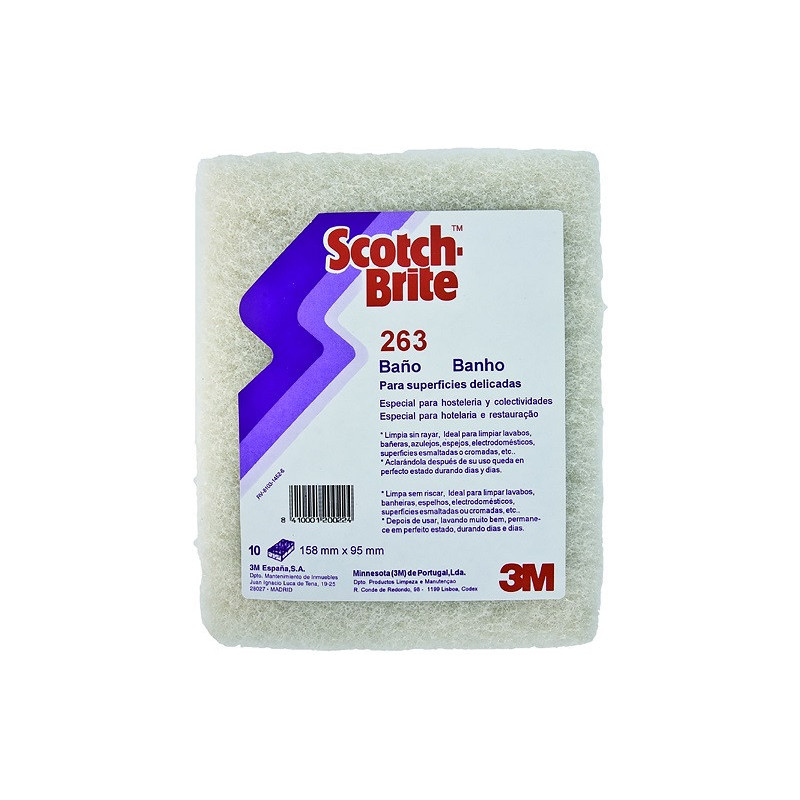 ESTROPAJO Fibra Blanca 15.8cm x 19.5cm 10u S.Brite